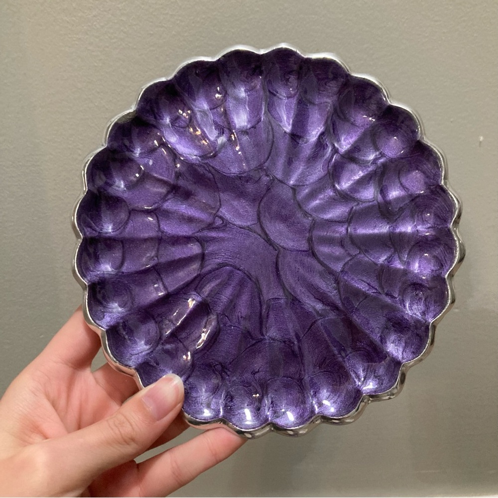 Set of 4 Julia Knight 7” Peony Cocktail Plates - Sugar Plum - Picture 2 of 8